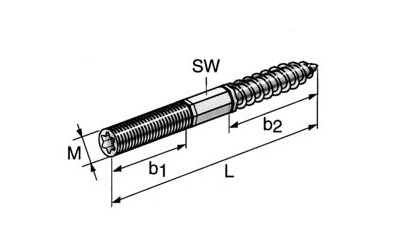 Шпилька-шуруп, оцинкованная